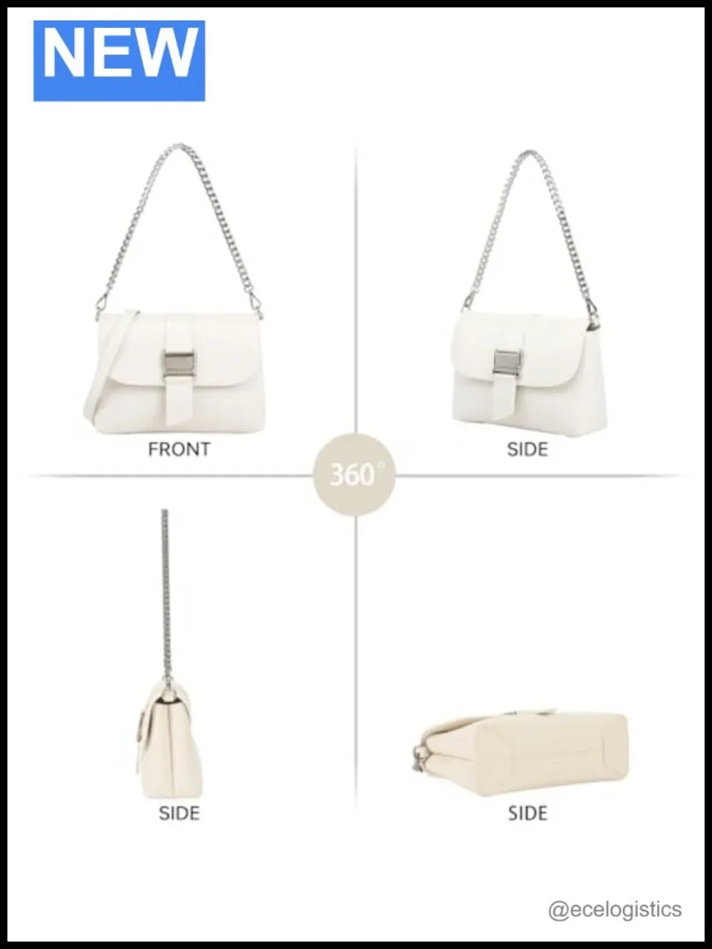 Split Leather Shoulder Bag Crossbody Purse with Chain Strap